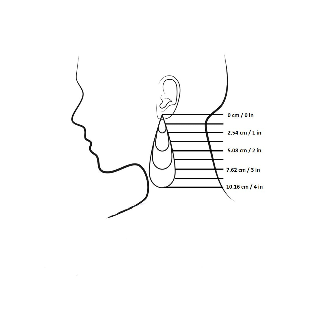 A simple guide to make it easier to visualize how an earring will look on you.