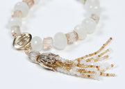Precious topaz and moonstone bracelet.  14kt yellow gold, White Orchid Studio logo clasp and custom spacers.  7.5”  