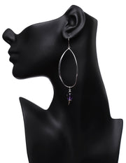 Dangle Ear Wires:  Amethyst and Sterling Silver
