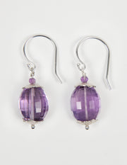 Drop Ear Wire: Amethyst and Sterling Silver